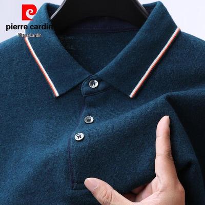 Мужской пуловер Pierre Cardin из 100% чистой шерсти с отложным воротником
