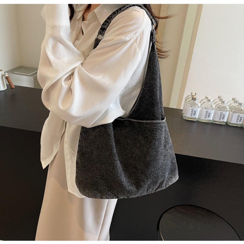 Джинсовая сумка большой вместимости для женщин, новый летний стиль, простая и универсальная сумка под мышку