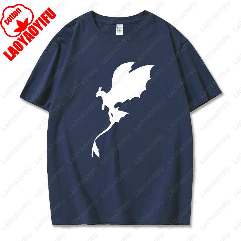 Toothless Light Fury Shirt How To Train Your Dragon for Men Women TShirt Movie Couple Matching Cotton Simple Tee for Unisex Gift