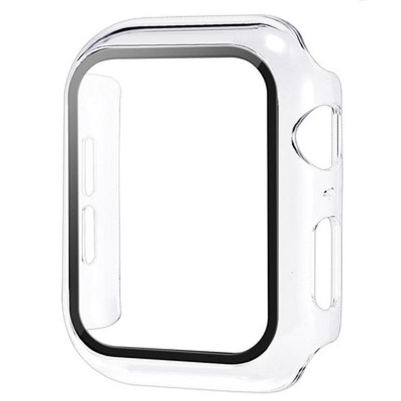 Пленка с чехлом из ПК для Apple Watch Ultra 9 8 7 49 мм 41 мм 45 мм SE 6 5 4 3 2 1 40 мм 44 мм 42 мм 38 мм Защитная пленка из закаленного стекла для экрана, бампер