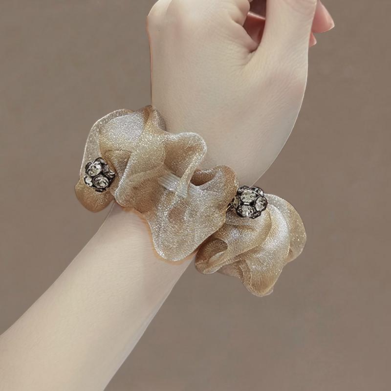 Повязка для волос, Повязка на голову с высоким чувством стиля, Взрослая органза, Хвост, Женский простой темперамент, Пучок, Диск для волос, Ювелирное украшение в виде цветка для головы.