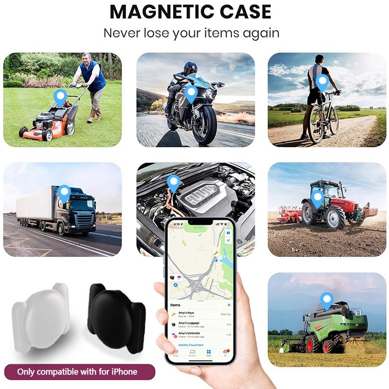 Набор из 4 смарт-меток IOS GPS для Apple Find My Tracker с сильным магнитным креплением, силиконовым чехлом, защитой от потери для скейтборда, автомобиля