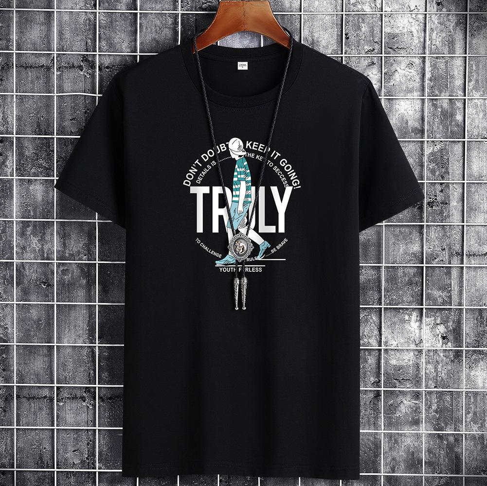 7 цветов Мужская модная футболка с короткими рукавами из чистого хлопка