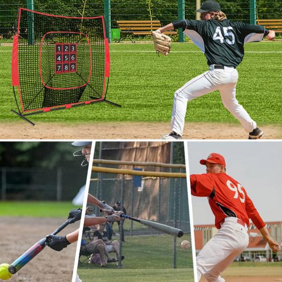Регулируемая мишень для бейсбола и софтбола с 9 пронумерованными лунками, мишень для бросков в бейсбольную сетку, оборудование для тренировки точности ударов