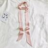 Women's Solid Silk Ribbon Scarf: Thin, Long, Narrow Neck Tie & Shirt Accessory