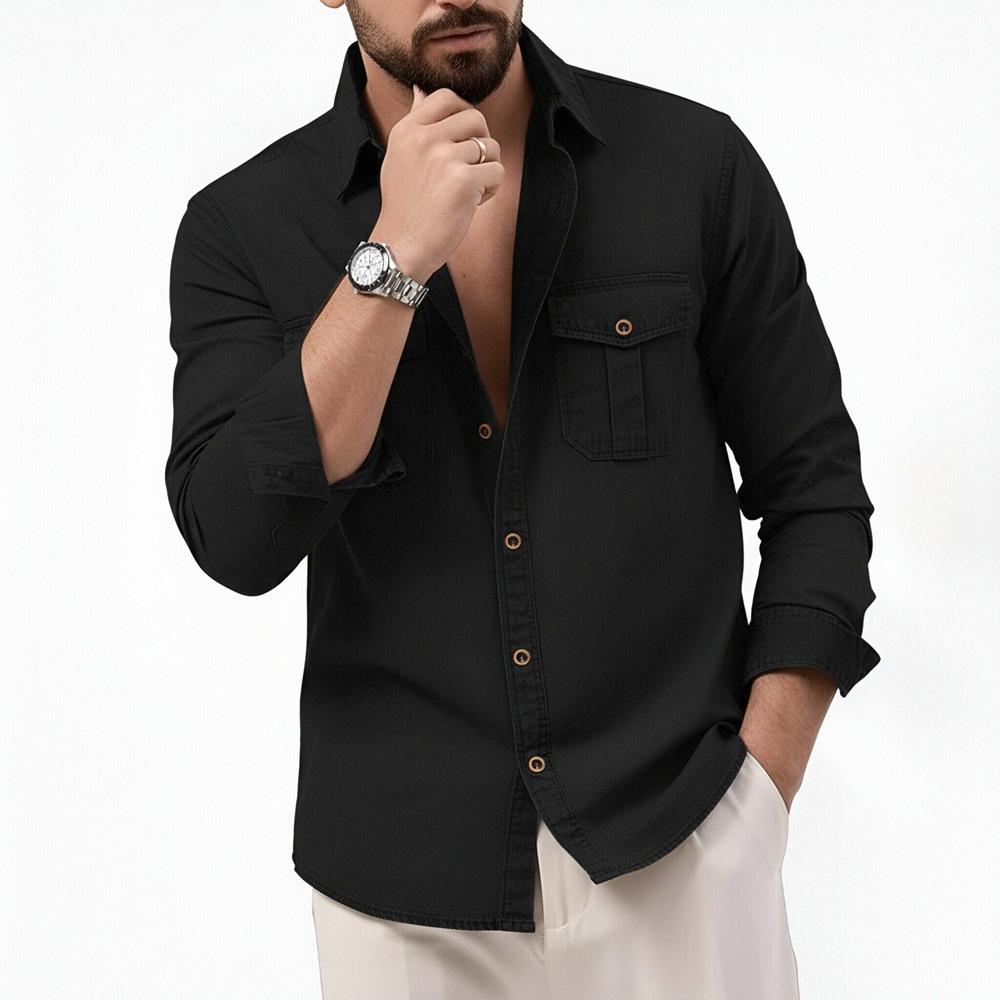 Casual Style Safari Men Shirts Outdoor Work Travel Button Down Tops Long Sleeve Hiking Camping Utility Shirt With Flap Pocket