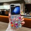 For Samsung Galaxy Z Flip 6 5 4 3 5G Luxury Leather Phone Case Retro Flowers Soft TPU Folding Cover For Samsung Z Flip5 Flip3