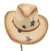 Western Cowboy Straw Hat Outdoor Sun Hat Seaside Beach Hat Knight Hat Men'S And Women'S Pink Cool Hat