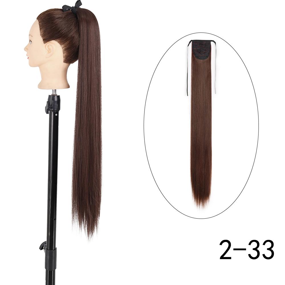 MERISIHAIR Длинный прямой галстук-бабочка на заколке для наращивания волос 55 85 см натуральный черный коричневый синтетический хвощ для женщин