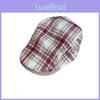 Винтажная клетчатая кепка-ньюсбой из хлопка и льна для летней защиты от солнца