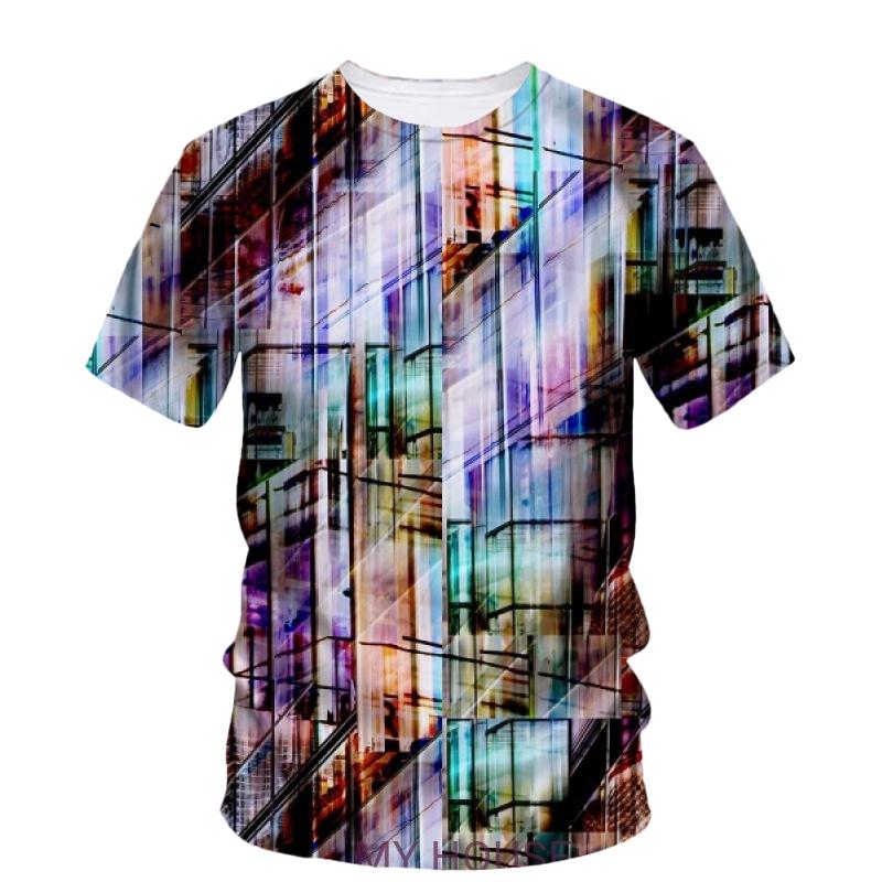 Уличная одежда Художественные футболки с граффити 3D-печать Круглый вырез Короткий рукав Летние Удобные Хип-хоп Мужские футболки