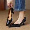 Fashion New Spring Genuine Leather Woman Shoes Pointed Toe Women Pumps Shoes for Women High Heels Loafers Fashion Concise Ladies Shoes