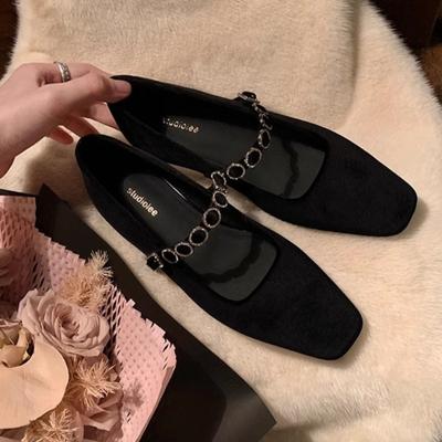 Модная женская обувь на низком каблуке, с квадратным носком, с неглубоким вырезом, на мягкой подошве, противоскользящая, износостойкая, низкая