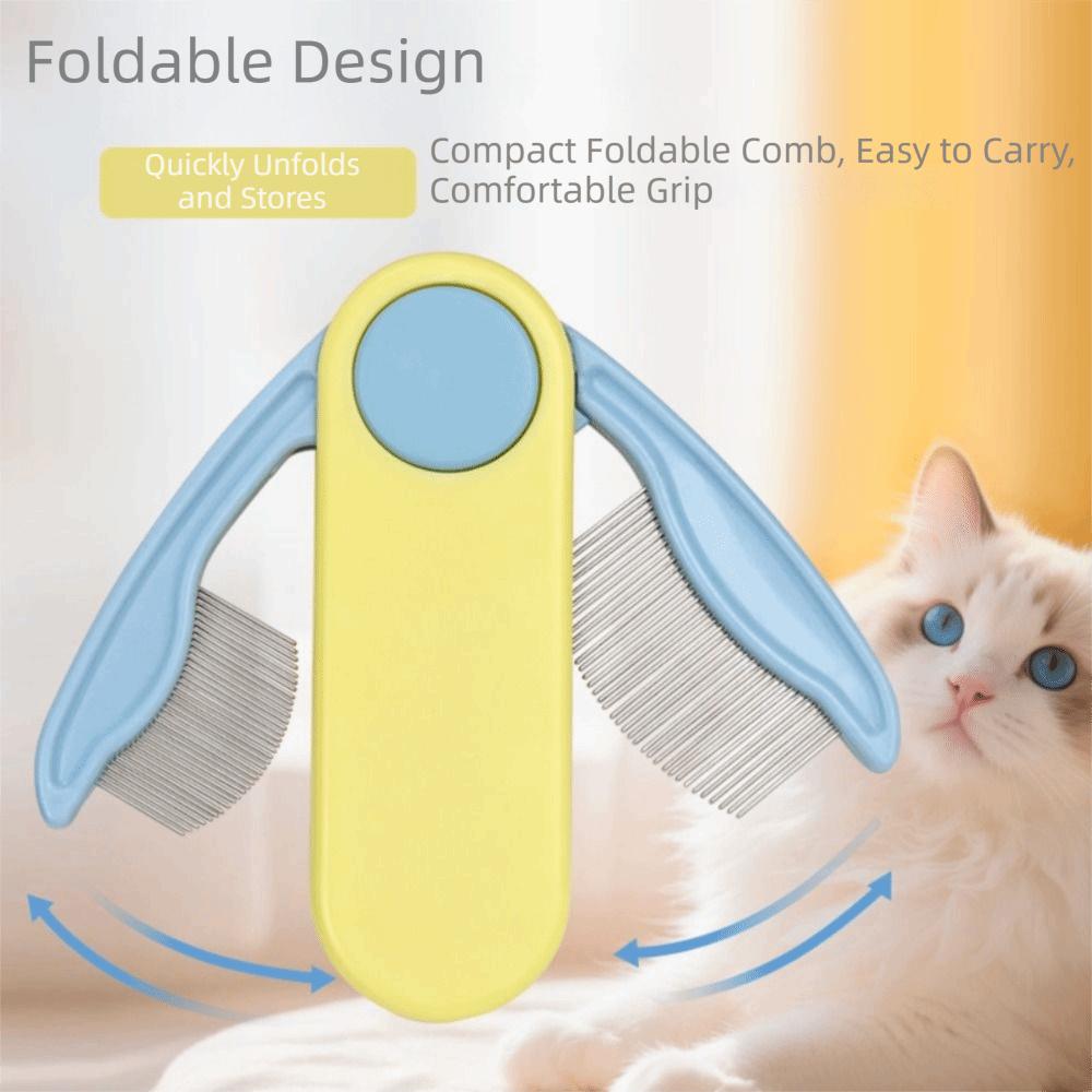 Dense Tooth Cat Flea Comb Foldable Dog Grooming Brush Pet Hair Cleaning Tool Pet Maintenance