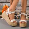 Plus Size Fashion Chunky Platform Sandals Women Thick Sole Wedge Sandals Woman Summer 2025 Ankle Strap High Heel Sandalias Mujer
