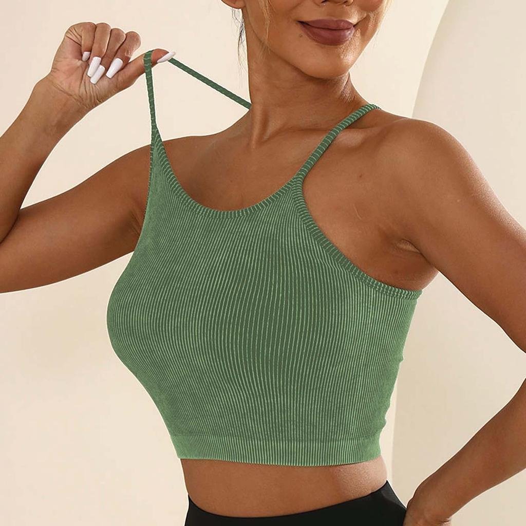 Женские однотонные спагетти с тонкой лямкой Racerback для тренировок, йоги, тренажерного зала, фитнеса, спортивные топы