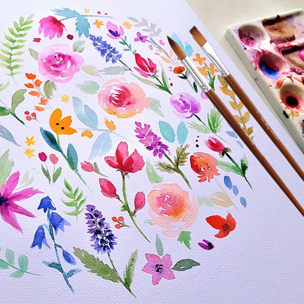 9 шт., набор профессиональных кистей для рисования, универсальная кисть для рисования, нейлоновая деревянная ручка для волос, для акрила