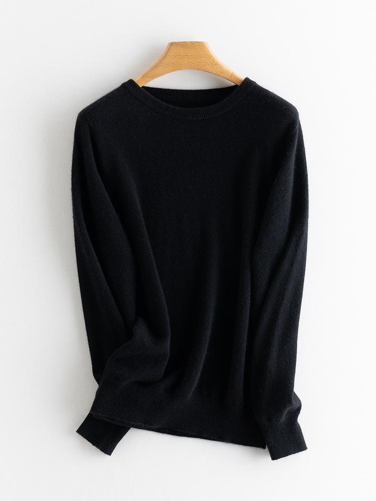 Women's Pure Cashmere Loose Round Neck Sweater - Autumn/Winter 2023 Base Layer Pullover