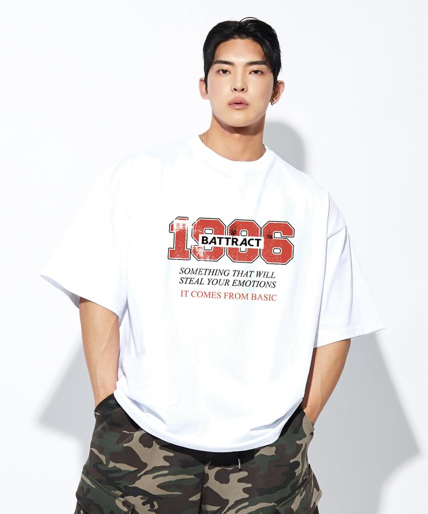 BATTRACT 1986 Printed Oversized Short Sleeve_White