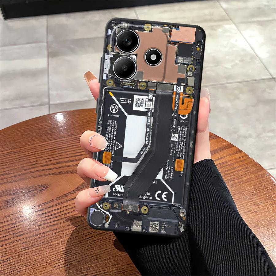 Чехол для Xiaomi Poco C51 M3 M4 Pro F3 F4 F5 X3 X4 X5 C65 M5 C50 Мягкая задняя крышка телефона Классическая печатная плата материнской платы