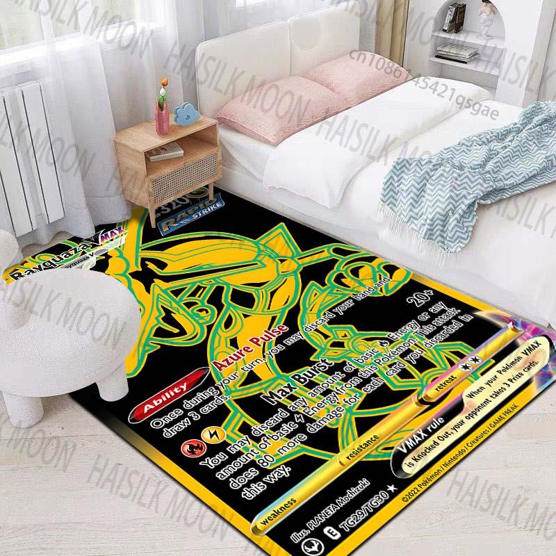 Multiple styles Pokémon Rayquaza Cards Print Carpet for Living Room Bedroom Kid's Room Home Decor Area Rug Sofa Cloakroom Mat