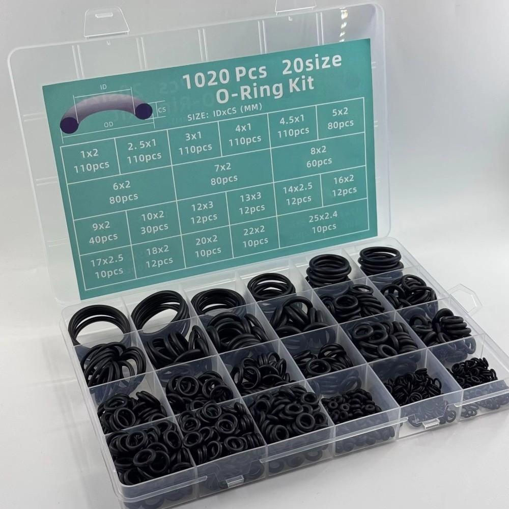 1020Pcs 15 Sizes Silicone Rubber O-Ring Set Car Auto Seal Repair, Pipelines, Plumbing Repairs