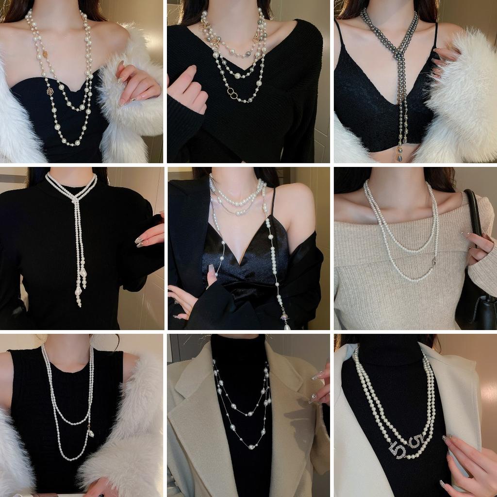 Длинное ожерелье Temperament, цепочка свитера в стиле ретро, легкая роскошь, высокое качество, аксессуары для темперамента