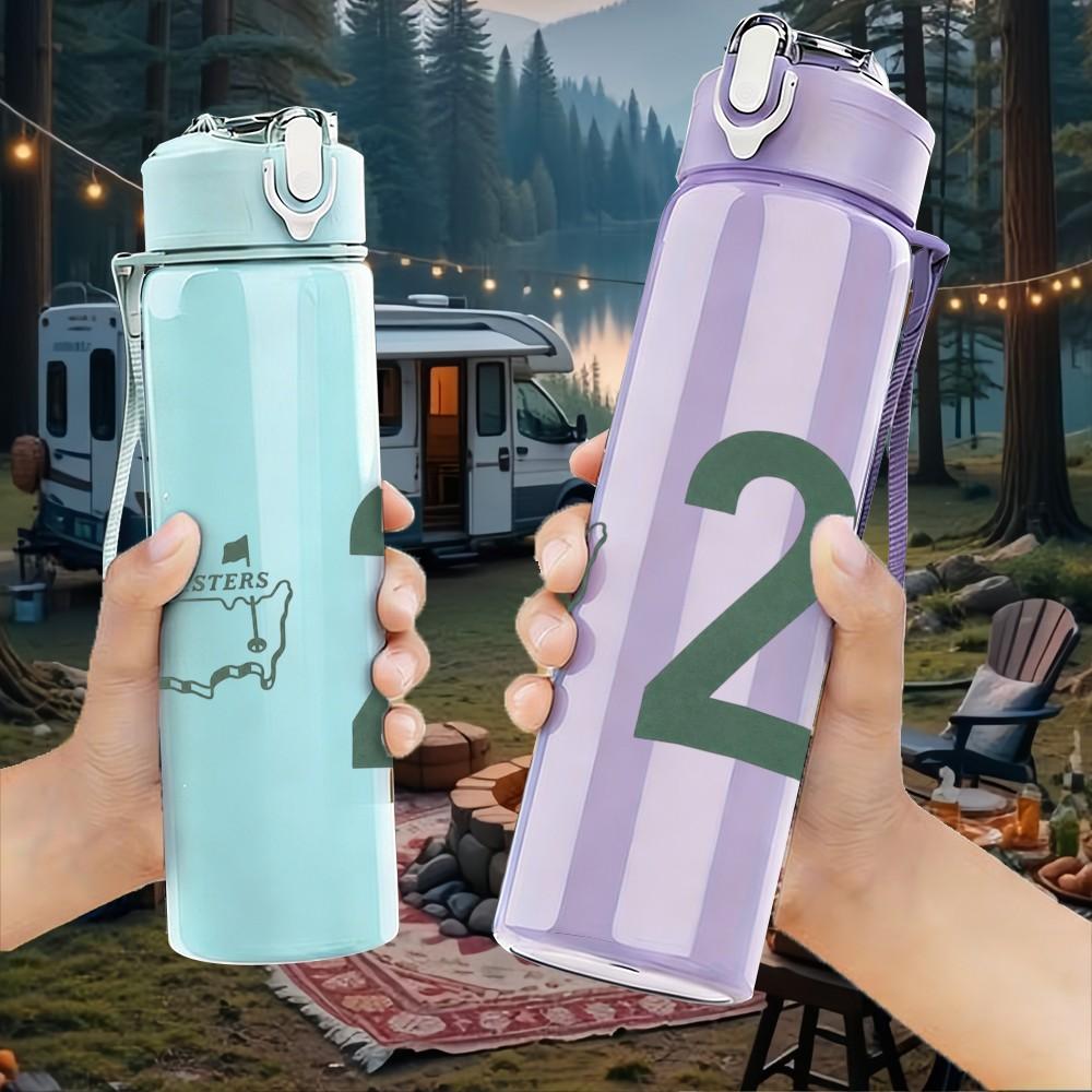 1PC Simple Number 25 Mark 750ml sports water bottle leakproof straw lid outdoor office home