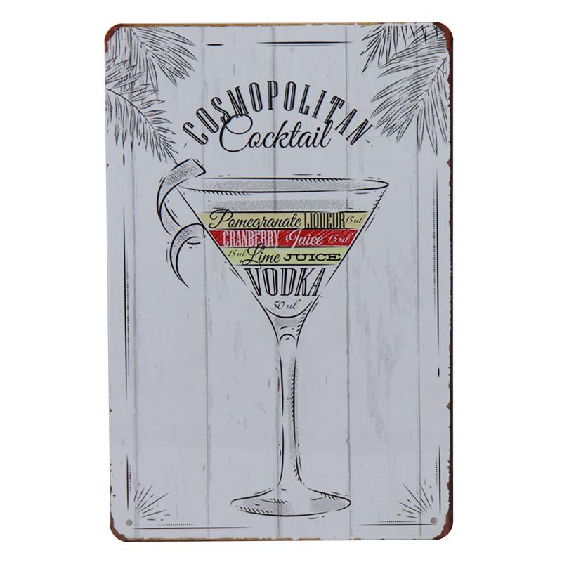Классические рецепты коктейлей, металлические жестяные вывески Caipitinha Cosmopolitan Blue Lagoon Bahama Mama, Bloody Mary, настенный декор, доска в стиле ретро-паб