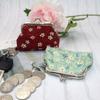 Кошелек для монет с цветочным принтом, мини-кошелек, модный зажим для денег