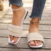 Мода Женские Летние Новый Стиль Простые Однотонные Модные Дизайнерские Сандалии с Жемчугом Уличные Повседневные Вечернее Платье Женские Шлепанцы Большой Размер