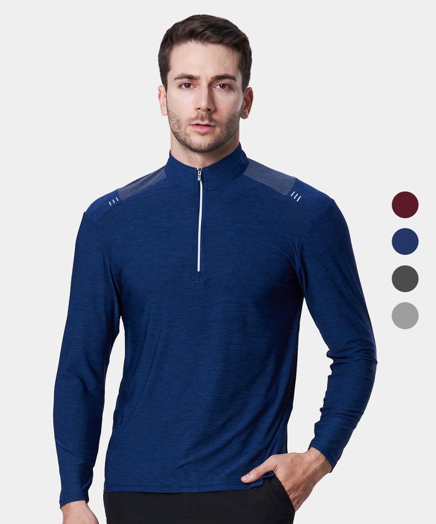 EXTRASPORTY Еженедельная спортивная мужская футболка с длинным рукавом и молнией, Color Block, 4 цвета