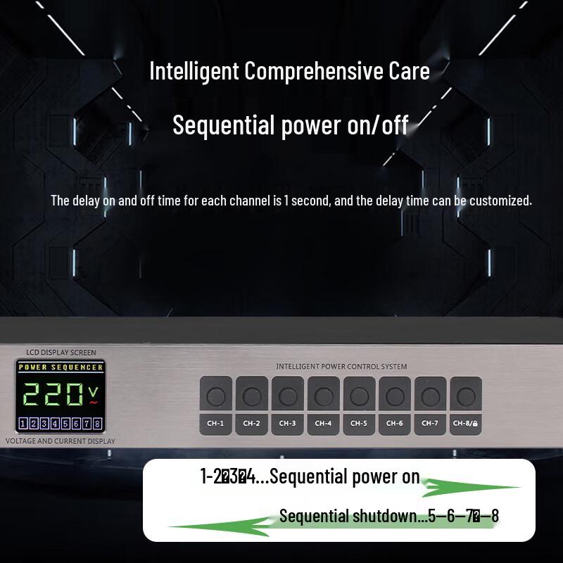 Huidu S108A 8-канальный профессиональный секвенсор питания (Китайская версия)