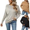 Women's Solid Color One-shoulder Sweater Casual Long-sleeved Knitted Bottoming Shirt