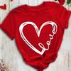 1PCS Valentines Day Love Heart Letter Printed Cotton Short Sleeve Woman Man Classic Summer T-Shirt Couple Street Fashion Tops