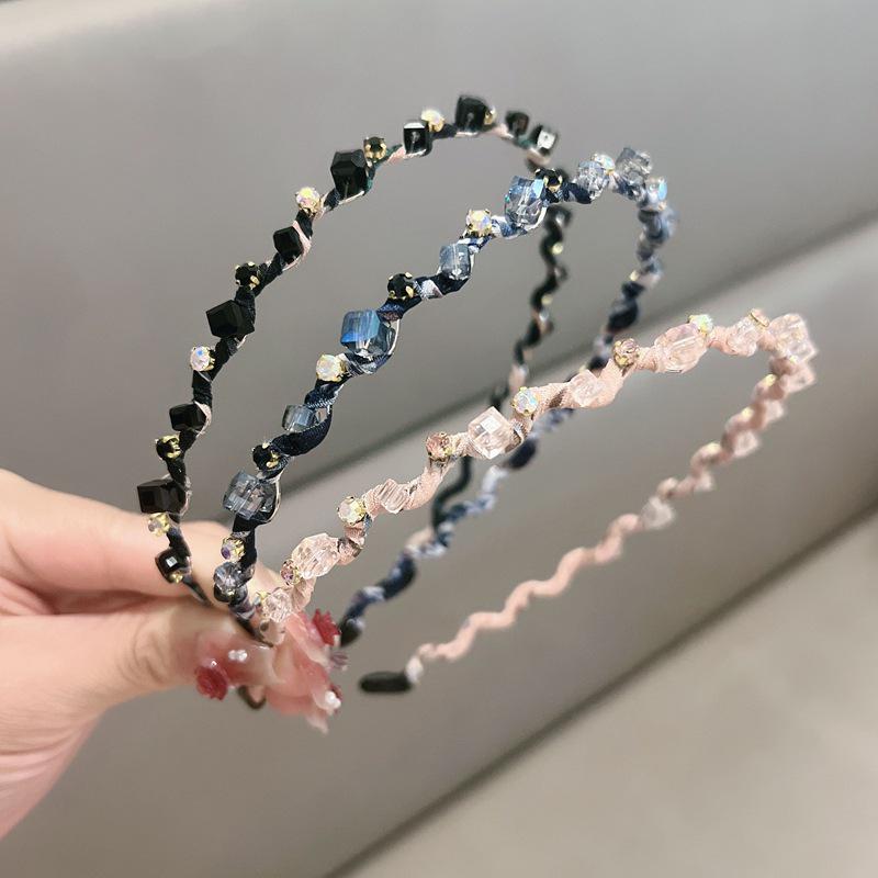 Элегантная цветочная хрустальная повязка на голову со стразами: Аксессуар ручной работы для женщин в японском и корейском стиле