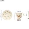 Rural Style Ceramics Coffee Cup and Saucer Afternoon Tea Mug Flower Tea Cup Water Cups Coffee Mug  Breakfast Cup Milk Mugs