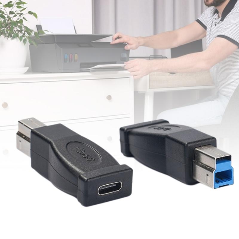 USB B3.0 Male To Type C Female Converters for Fast Data Transmission Charging for Printer and External Hard Disks