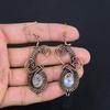 Rainbow Moonstone Earrings Gemstone Jewelry, 999 Copper Wire Wrapped Earrings, Handmade Beautiful Jewelry Earrings
