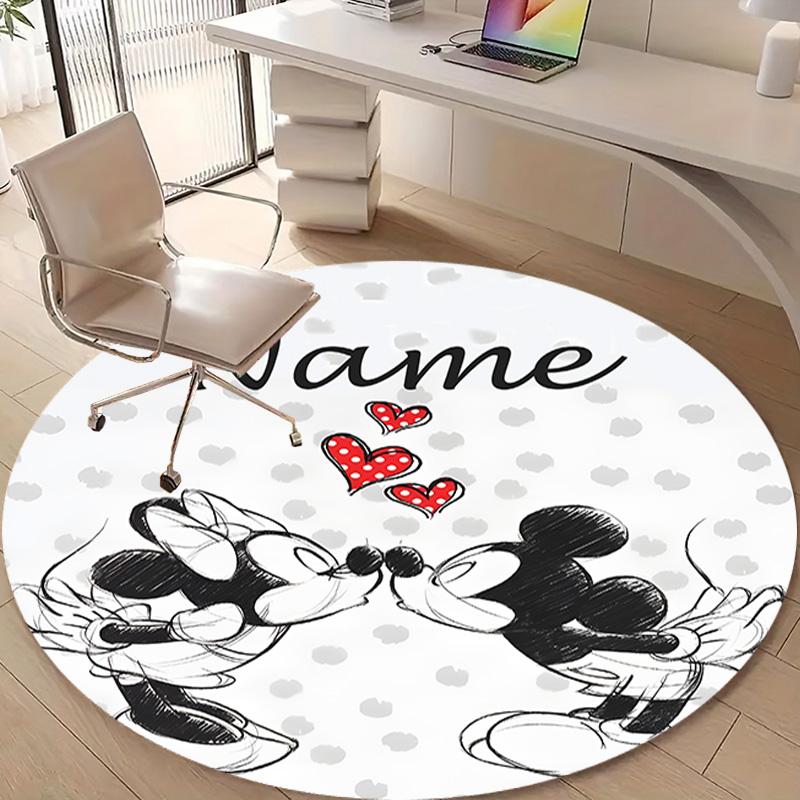 Personalized M-Mickey Round Chair Office Rug - Perfect for Mat, Office Chair & More - Ideal Gift for Birthdays and Holidays