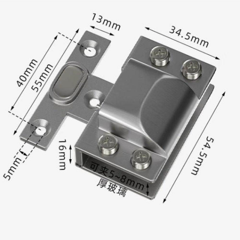 Cabinet Door Hinges Stainless Steel Hydraulic Damper Buffer Soft Close Frameless Glass Door Cabinet Clamp For 5-8mm Door Hinge