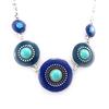 [K2510] - Silver Blue 'Acapulco' Designer Necklace