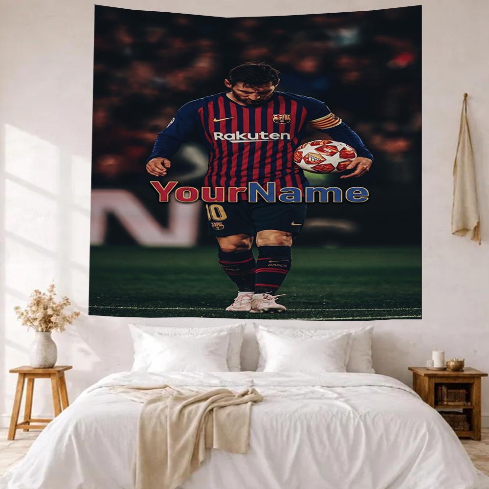 Messi Custom Your Name Wall Decor Tapestry Art For Pet Memorial Birthdaywedding Party Backdrop Family Gift
