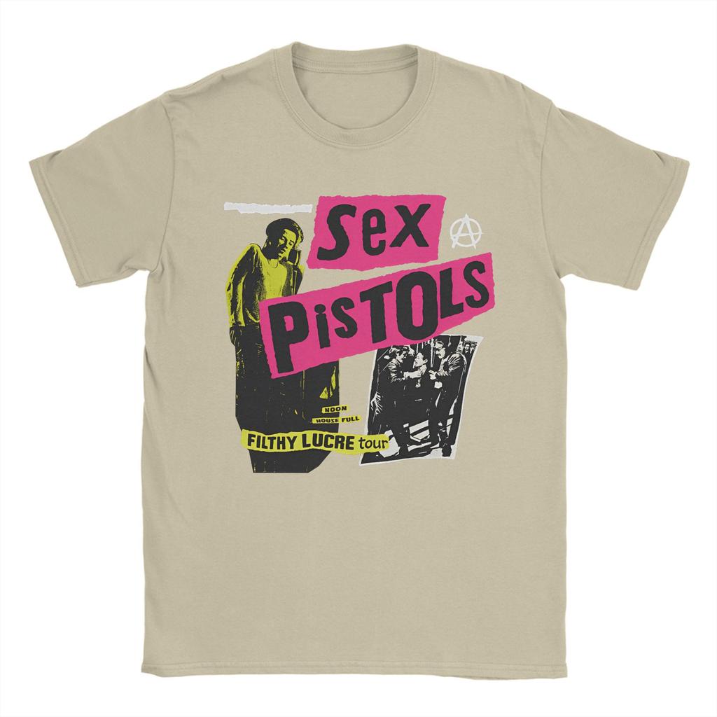 Футболка Харадзюку Пляж SEX PISTOLS Трендовые футболки 100% Хлопковая футболка для мужчин Y2K Забавный дизайн Топ с коротким рукавом Футболки