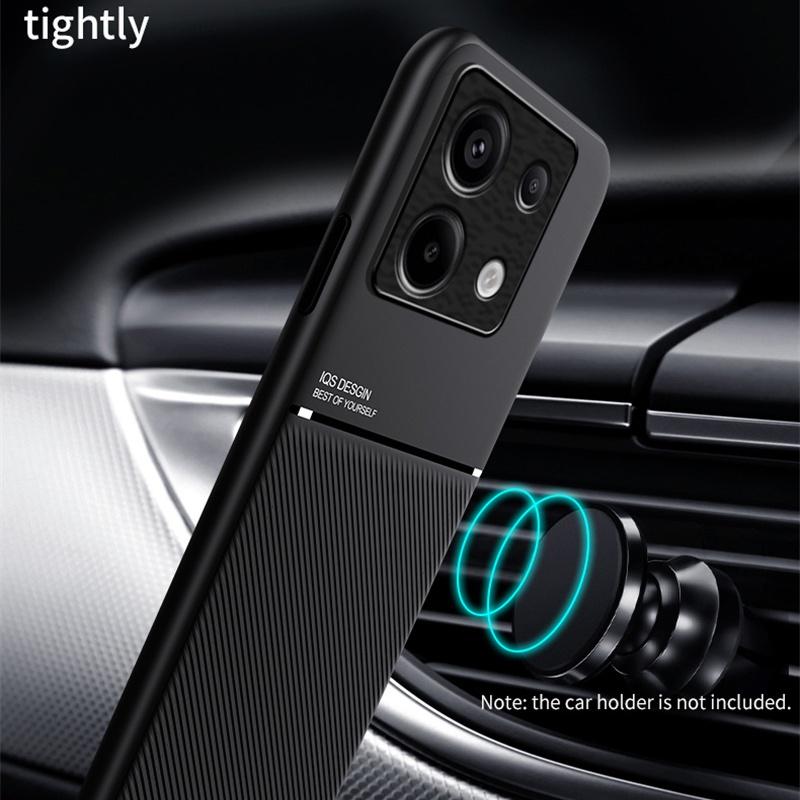 Для Redmi Note 13 Pro 4G чехол автомобильный магнитный держатель бронированный задний чехол для Xiaomi Redmi Note13 Pro Plus 5G мягкие кожаные пластинчатые чехлы