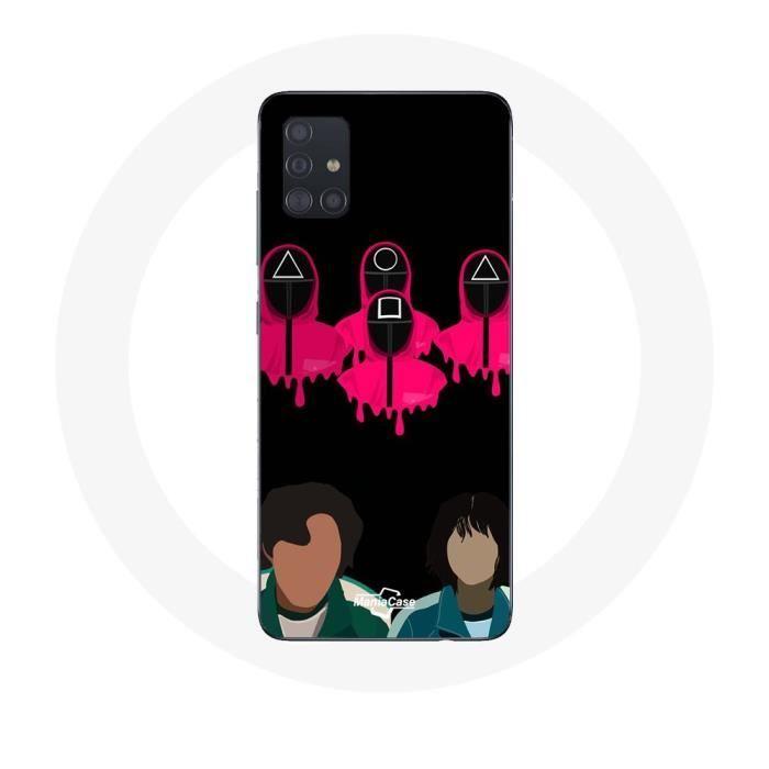 Coque pour samsung galaxy A71 Squid Game Seong Gi hun et Kang Sae Byeok Masques Triangle carré et Ce