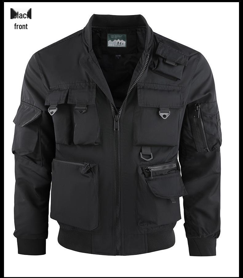 Men's Waterproof Multi-Pocket Outdoor Jacket for Spring and Autumn Camping