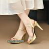 Gold Silver Women's Sandals Super High Heels Sexy Open Toe Platform Sandal Summer Gladiator Party Dress Wedding Shoes Woman 2024