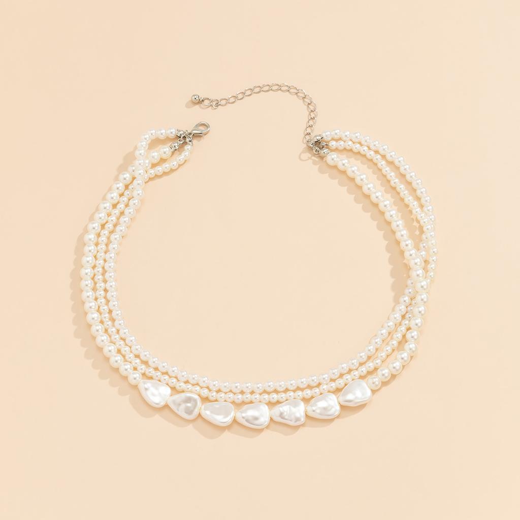 Elegant Multilayer Imitation Pearl Necklace For Women Vintage Fashion Party Wedding Statement Necklace Collar Jewelry Girls Gift