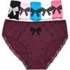 Plus Size Underwear Women Sexy Lace Briefs Print Panties Cotton Crotch Mid-Rise Lingerie 2XL-4XL 6 Pcs/lot